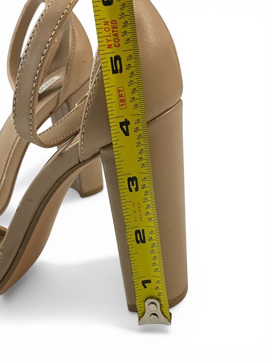 Steve Madden Carrson Heels Beige Ankle Strap Block Heel Womens 6.5M - Picture 11 of 13